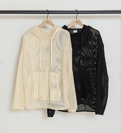 画像2: メッシュニットフーディプルオーバー　MESH KNIT HOODIE PO