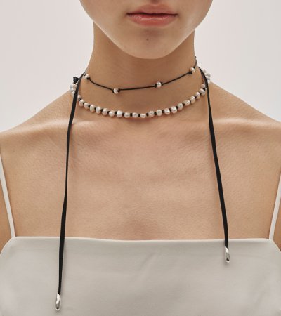 画像2: 予約販売につき代引不可　コードパールチョーカー　Cord Pearl Choker　6〜7月入荷予定