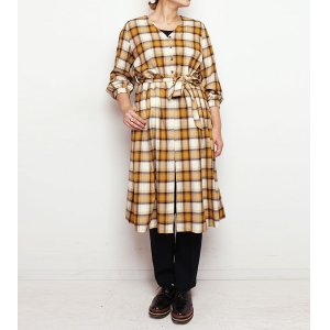 画像: 80%OFF！レーヨンウールチェックコートドレス　rayon wool check coat dress　《セール商品につき返品不可》