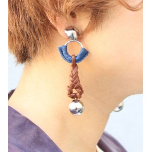 画像: レザーブレイドイヤリング　Leather Braid Earring