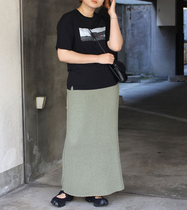 20%OFF！リネンニットスカート Line Knit Skirt 《セール商品につき